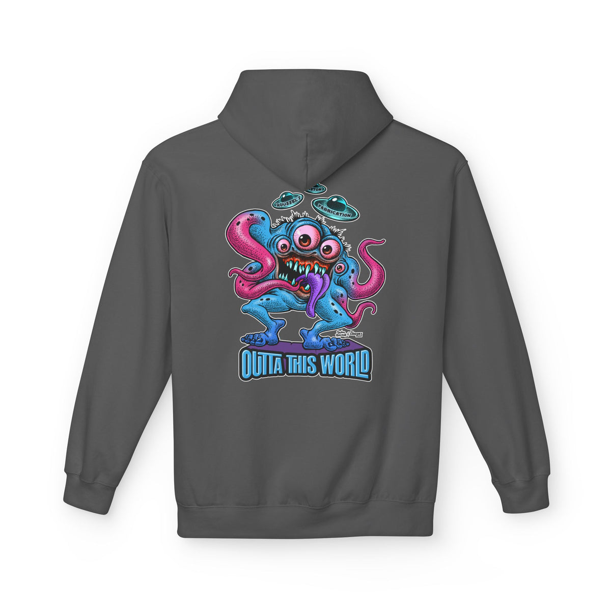 Fleece Hoodie - Lan Roussel Monster Design for Cozy Winter Days