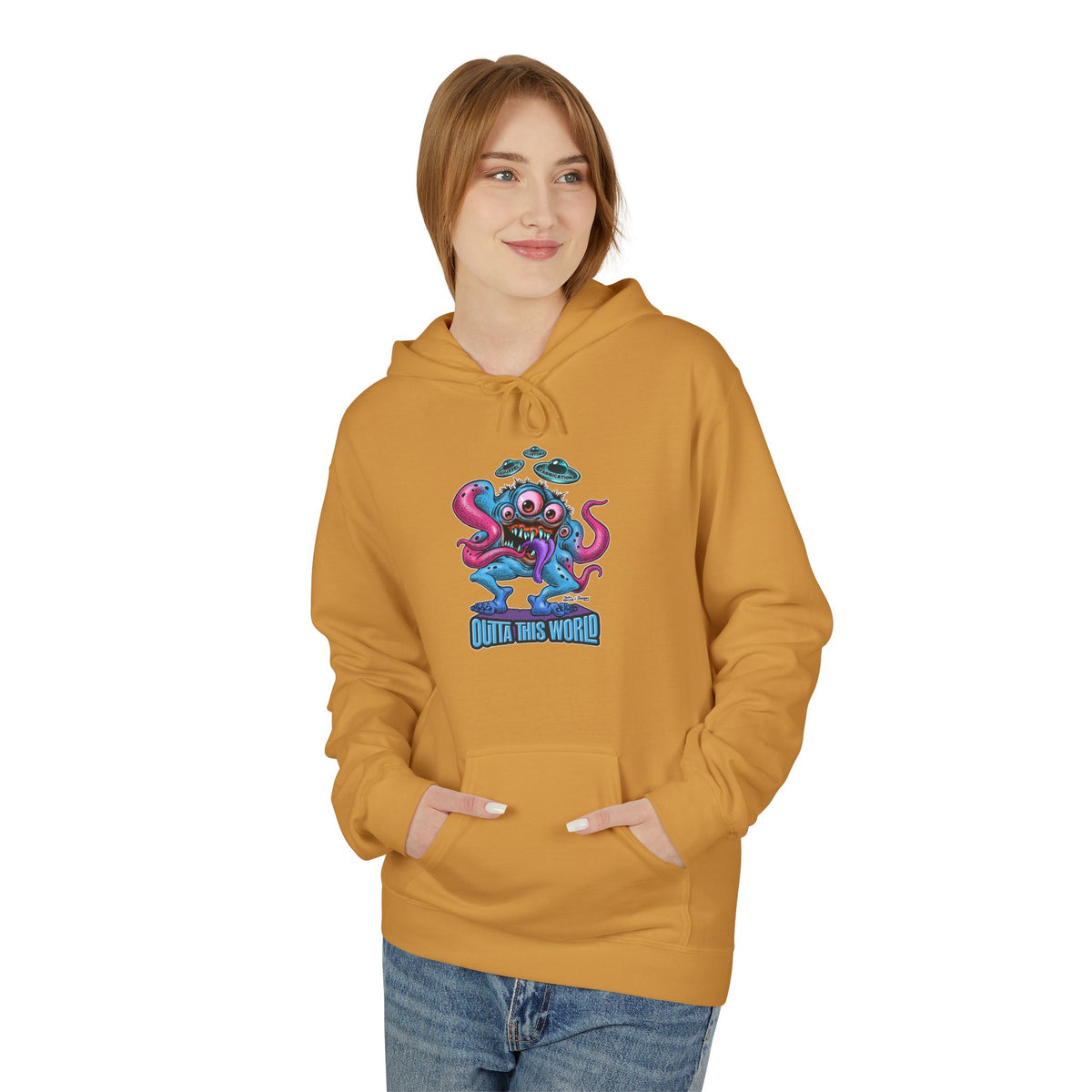 Space Monster Hoodie with Lan Roussel Design (Design On FRONT)