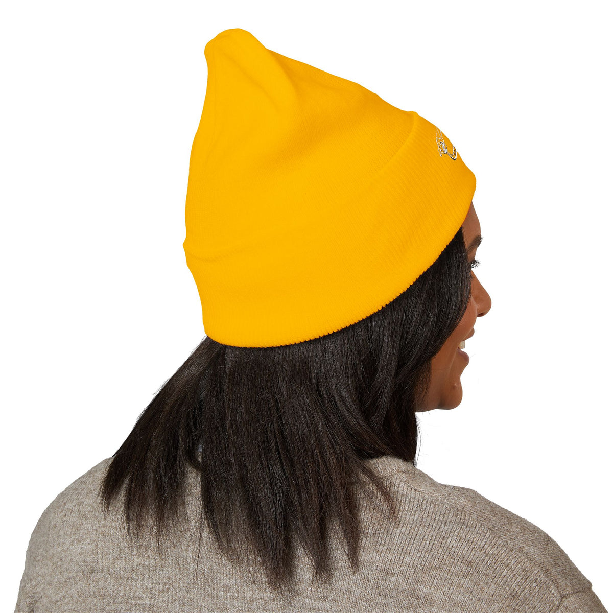 Cozy Winter Embroidered Beanie — Classic Cuffed Knit Hat Featuring Roussel's Outta This World UFO Design