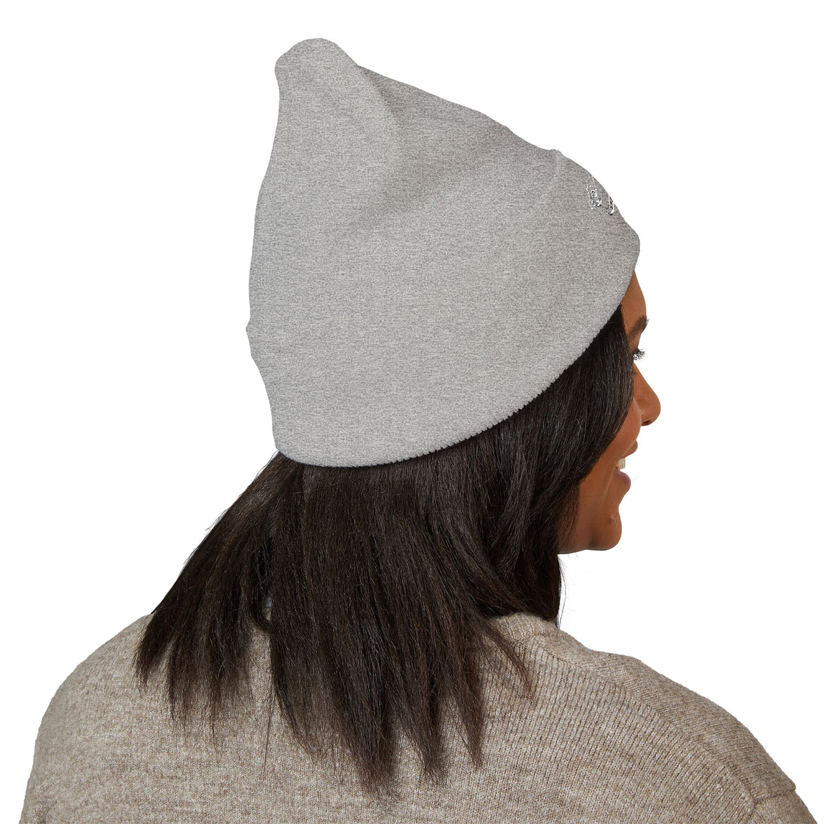 Cozy Winter Embroidered Beanie — Classic Cuffed Knit Hat Featuring Roussel's Outta This World UFO Design