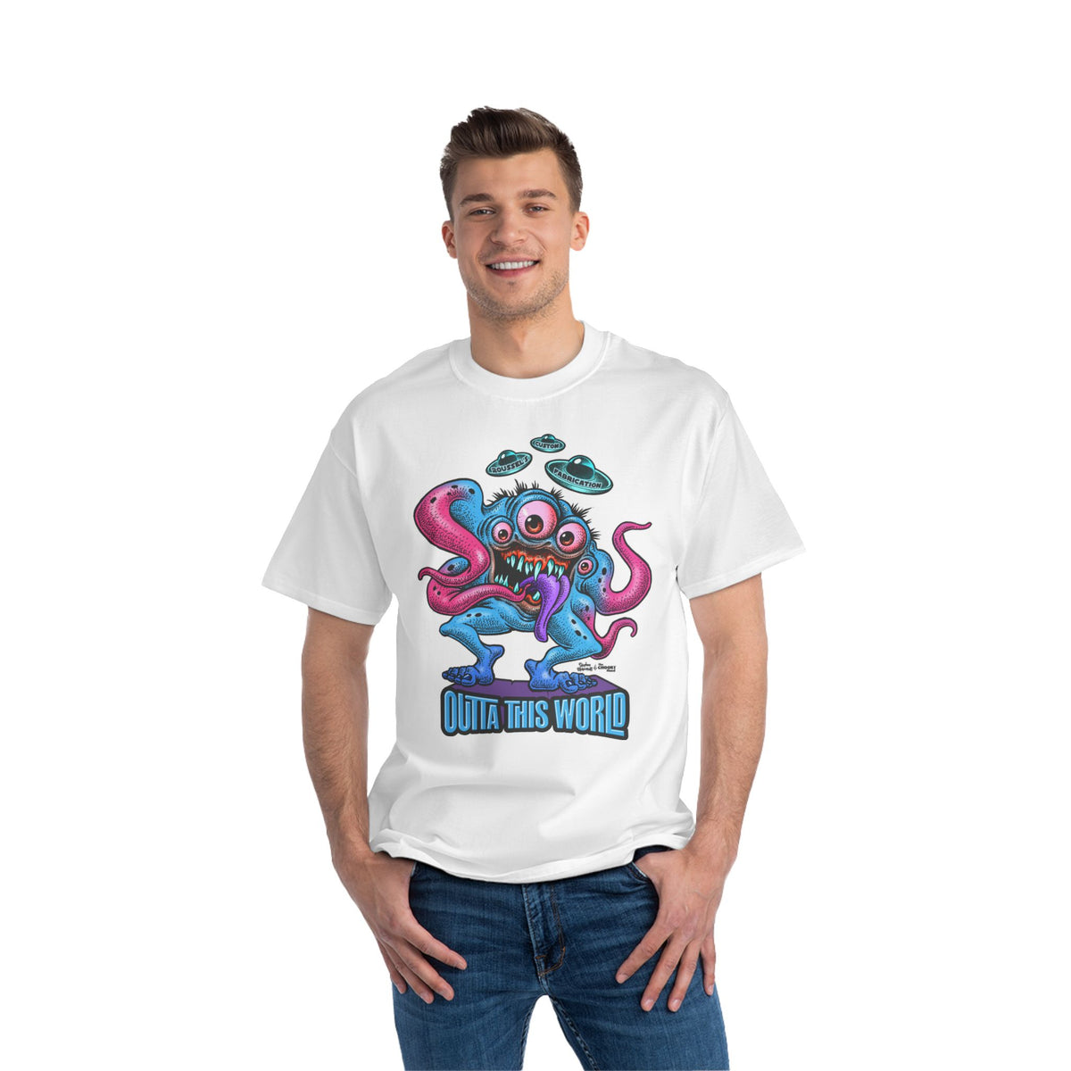 Outta This World Alien T-Shirt | Beefy-T® Short-Sleeve Tee