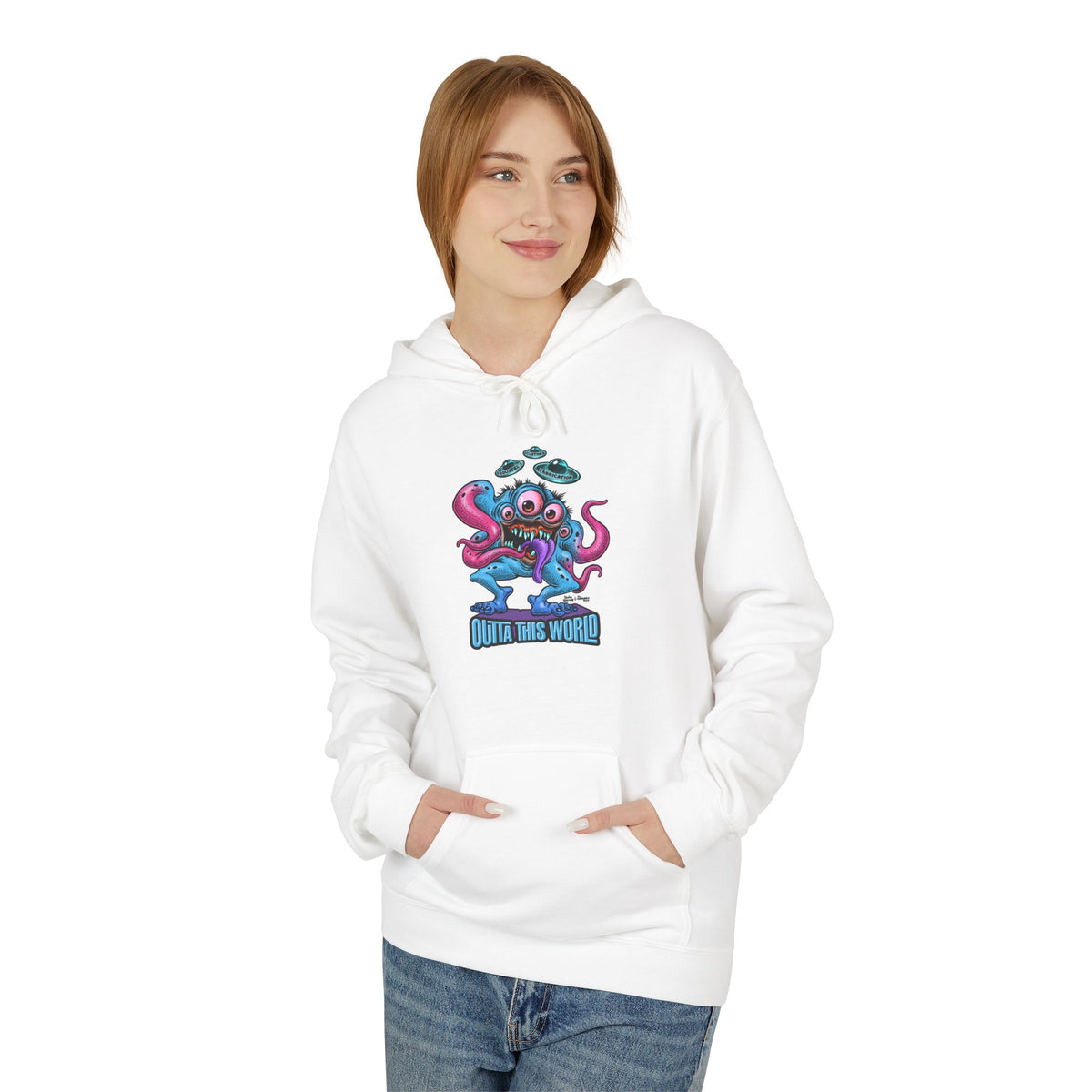 Space Monster Hoodie with Lan Roussel Design (Design On FRONT)