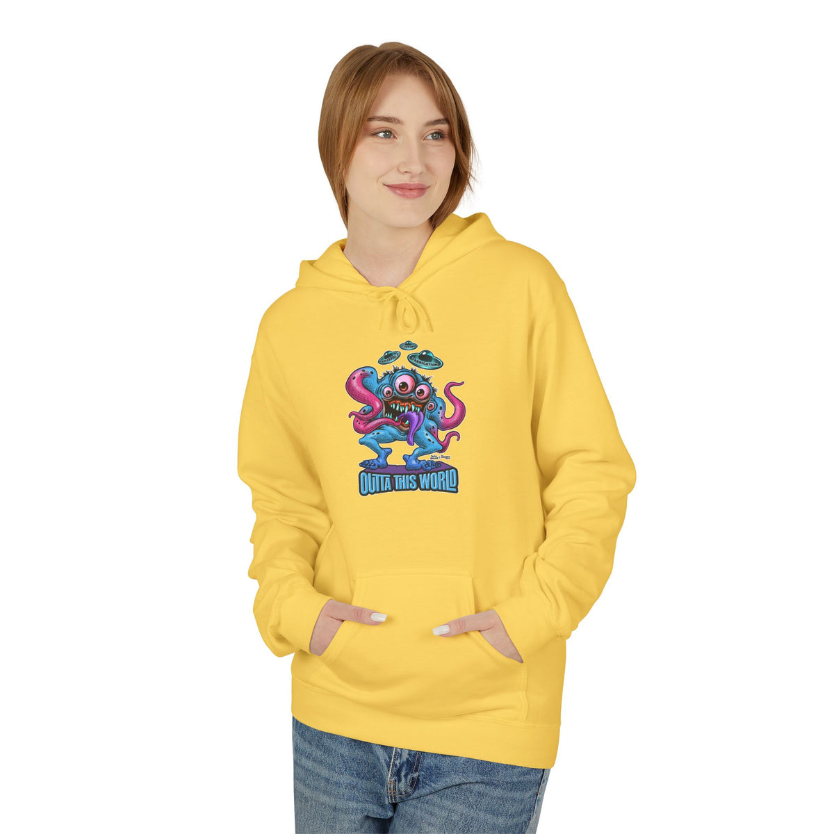 Space Monster Hoodie with Lan Roussel Design (Design On FRONT)