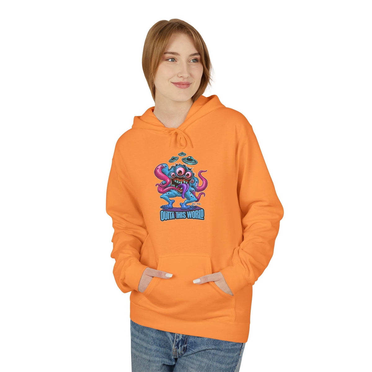 Space Monster Hoodie with Lan Roussel Design (Design On FRONT)
