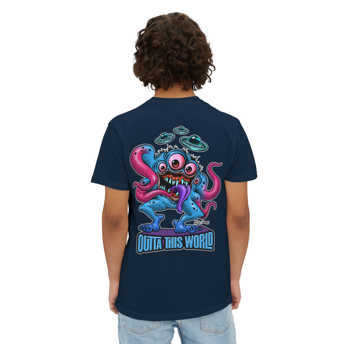 Lan Roussel Monster T-Shirt With Front Pocket 100% Cotton