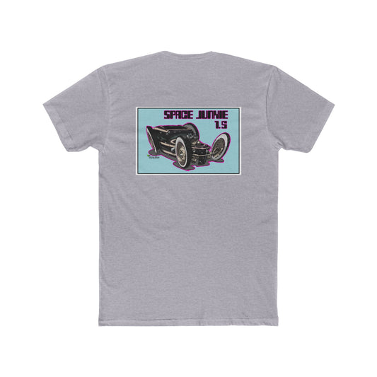 Space Junkie Men's Cotton Crew Tee. Art By Johnny Jalopy