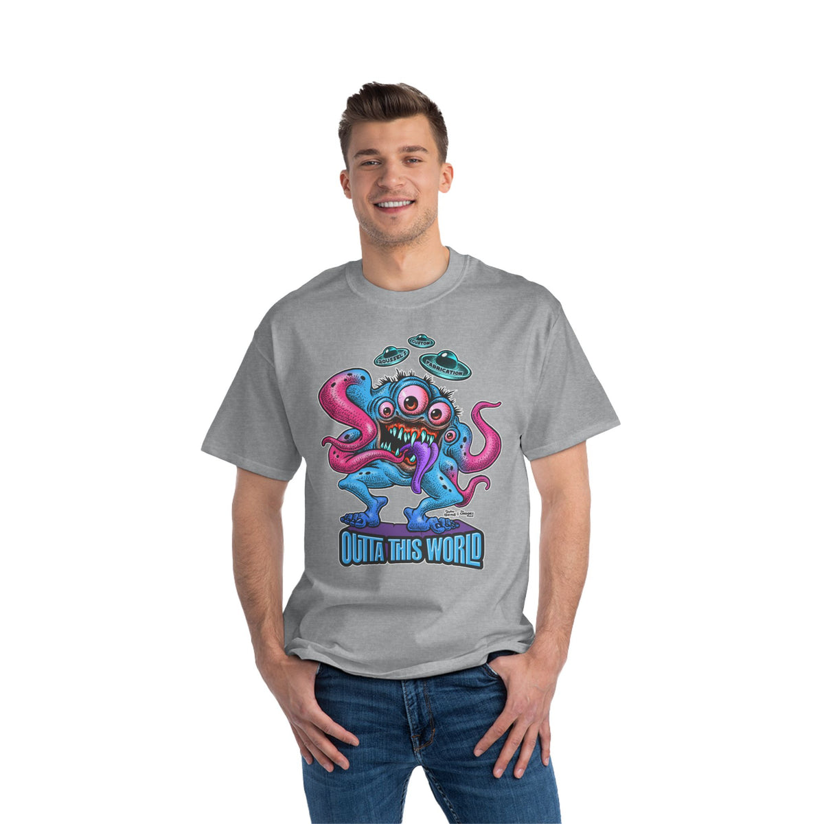 Outta This World Alien T-Shirt | Beefy-T® Short-Sleeve Tee