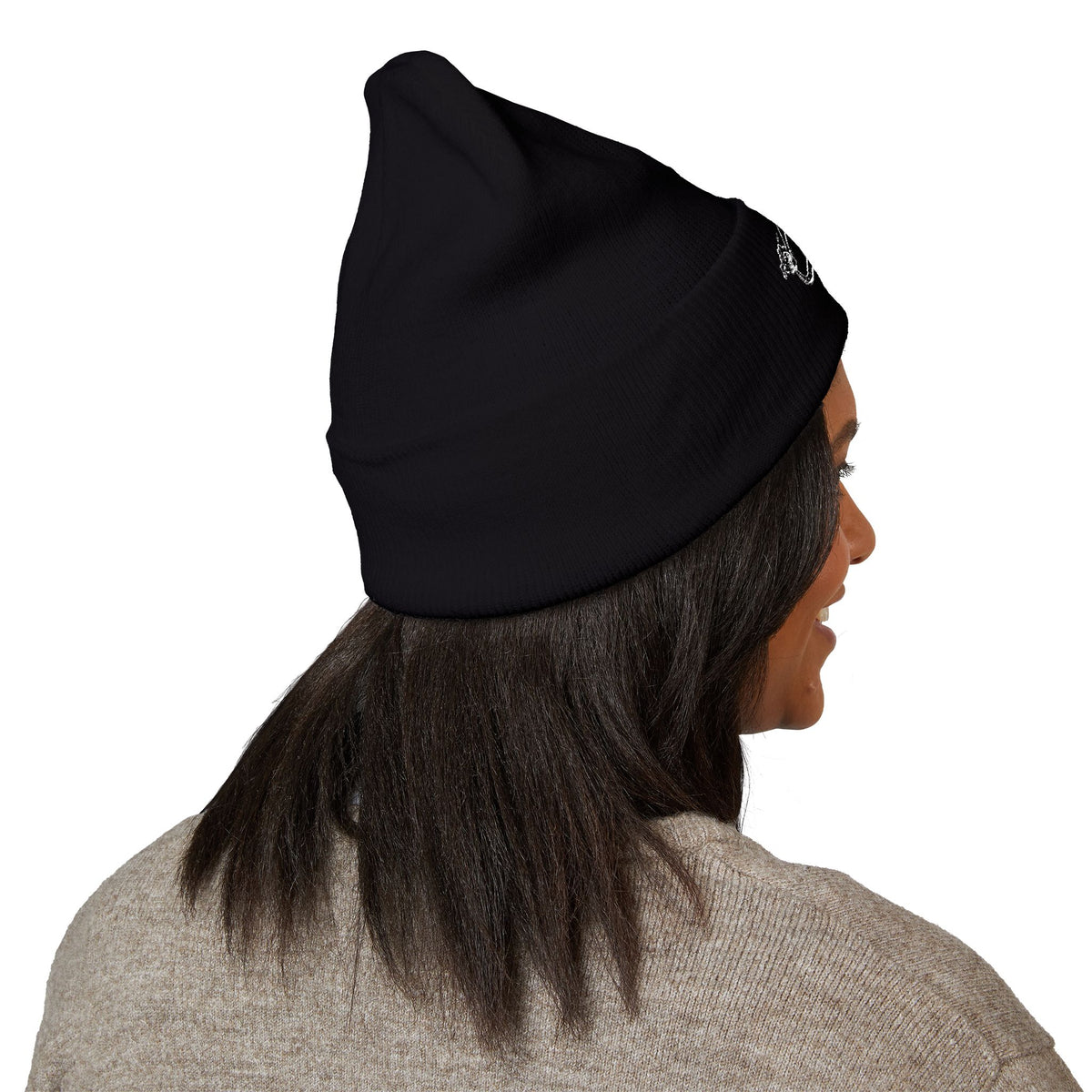 Cozy Winter Embroidered Beanie — Classic Cuffed Knit Hat Featuring Roussel's Outta This World UFO Design
