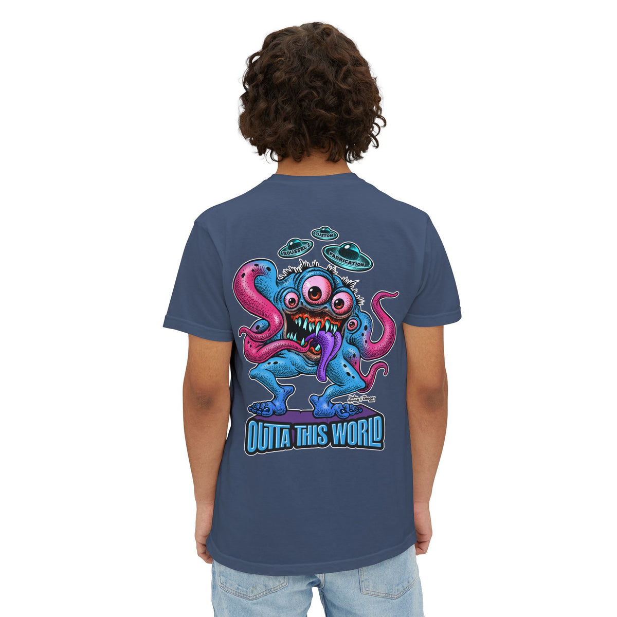 Lan Roussel Monster T-Shirt With Front Pocket 100% Cotton