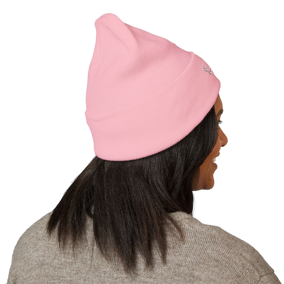 Cozy Winter Embroidered Beanie — Classic Cuffed Knit Hat Featuring Roussel's Outta This World UFO Design