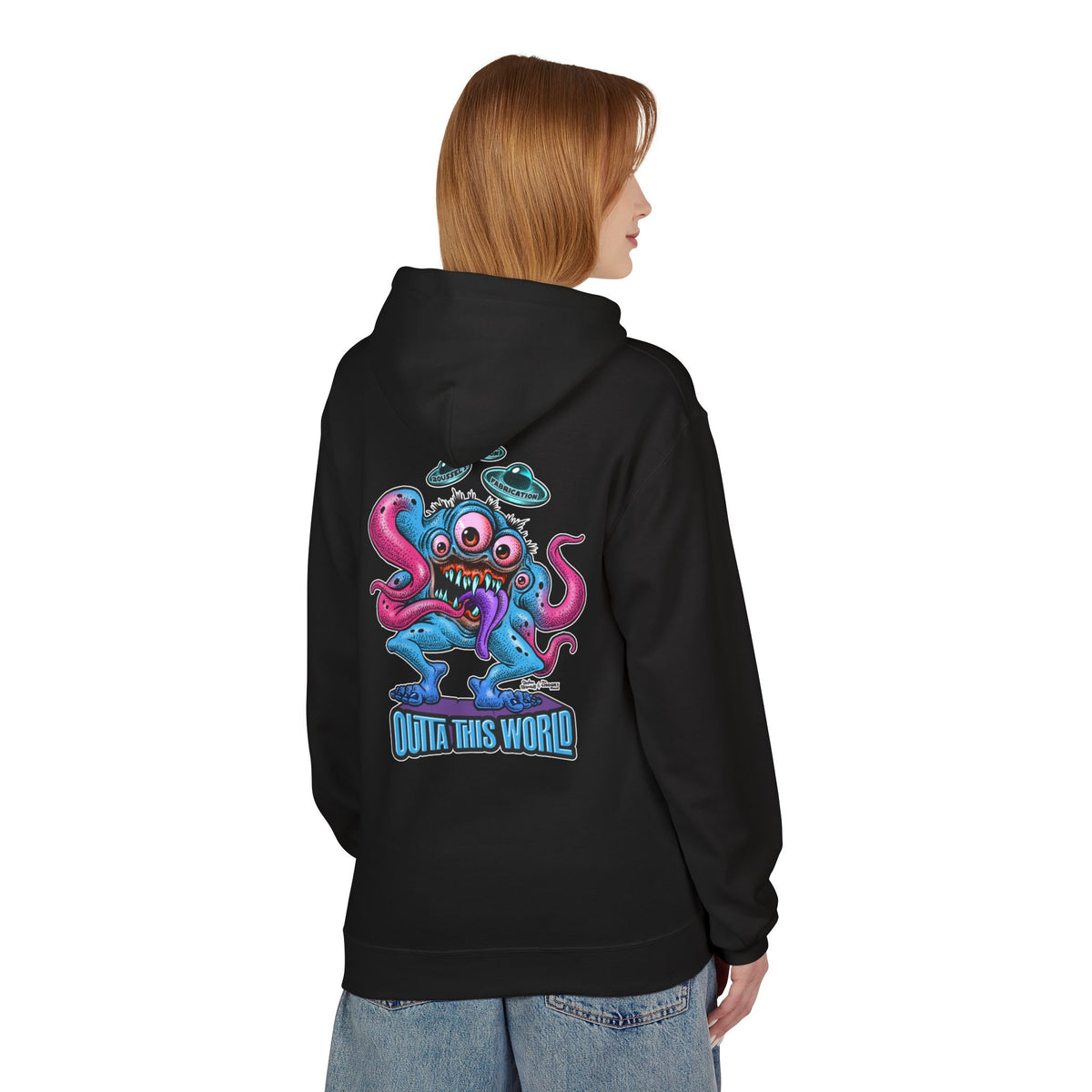 Fleece Hoodie - Lan Roussel Monster Design for Cozy Winter Days