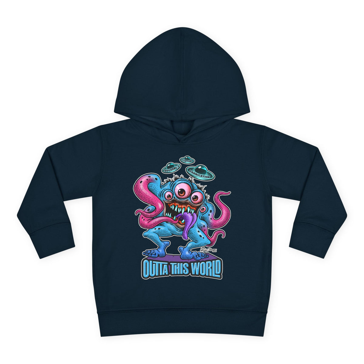 Toddler Fleece Hoodie - Lan Roussel Monster Car Imagination Design