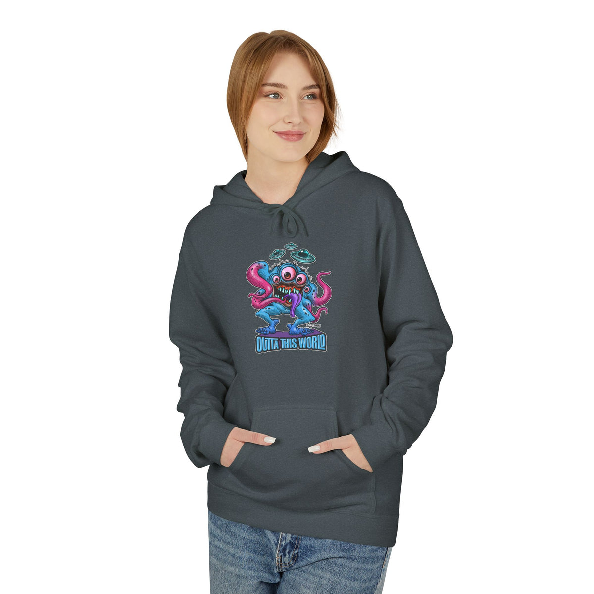 Space Monster Hoodie with Lan Roussel Design (Design On FRONT)