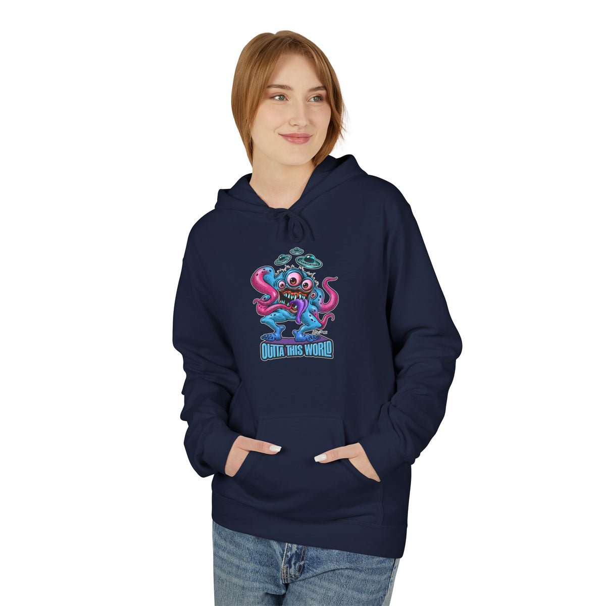 Space Monster Hoodie with Lan Roussel Design (Design On FRONT)